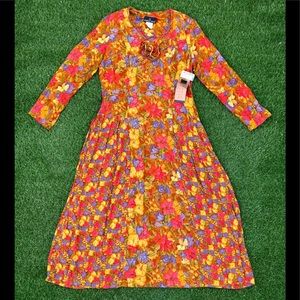 Vintage 90’s CAROLE LITTLE Floral Dress Size 14 Padded Shoulders NEW Retail $178